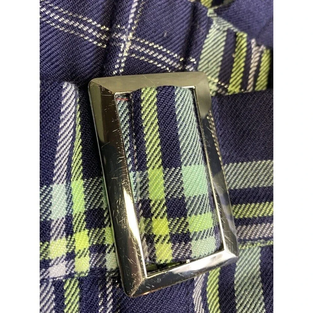 Justice Girls Faux Wrap Plaid Skirt Size L 12/14